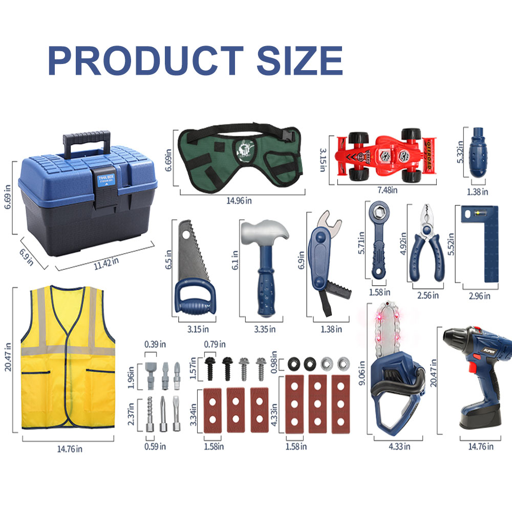 JoyStone 47-Piece Kids Tool Set with Electric Drill & Chainsaw photo 5