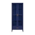 thumbnail image 4 of Home Source 79" Enchanta Glass Elegance Collection: Curio Cabinet with Tall Glass Doors (Blue), 4 of 6