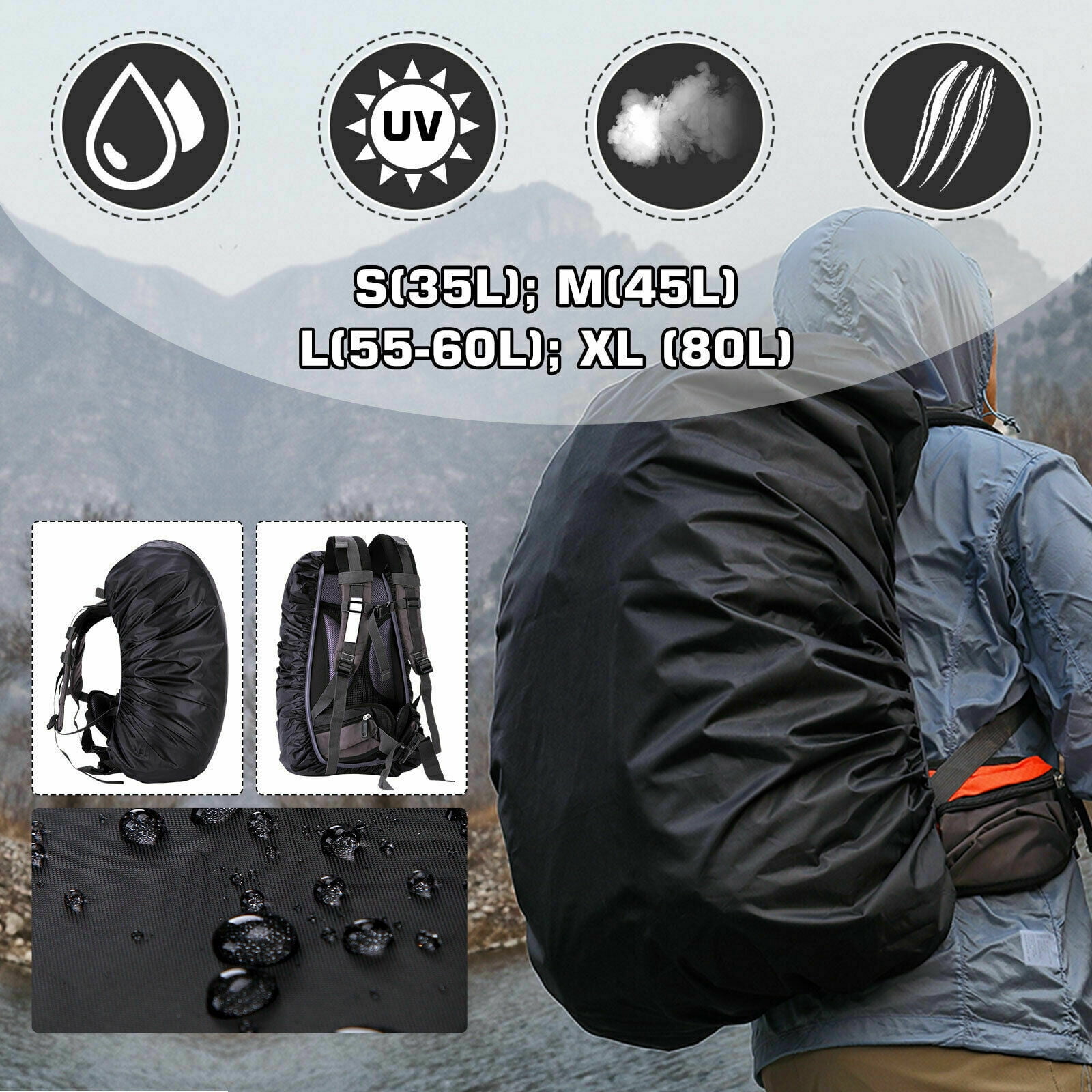 outad waterproof backpack rain cover