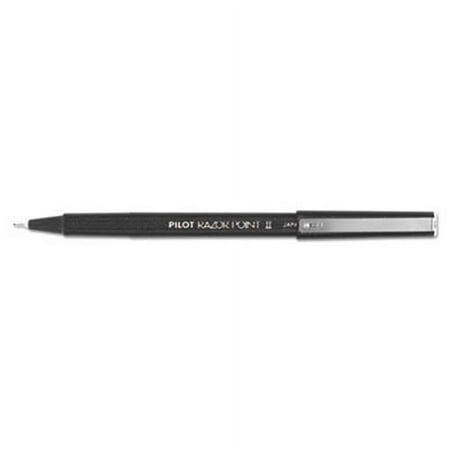 Pilot Razor Point II Porous Point Stick Pen, Black Ink, Fine, Dozen , Each