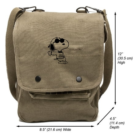 Snoopy Joe Cool Canvas Crossbody Travel Map Bag Case, Olive & (Best Selling Travel Accessories)