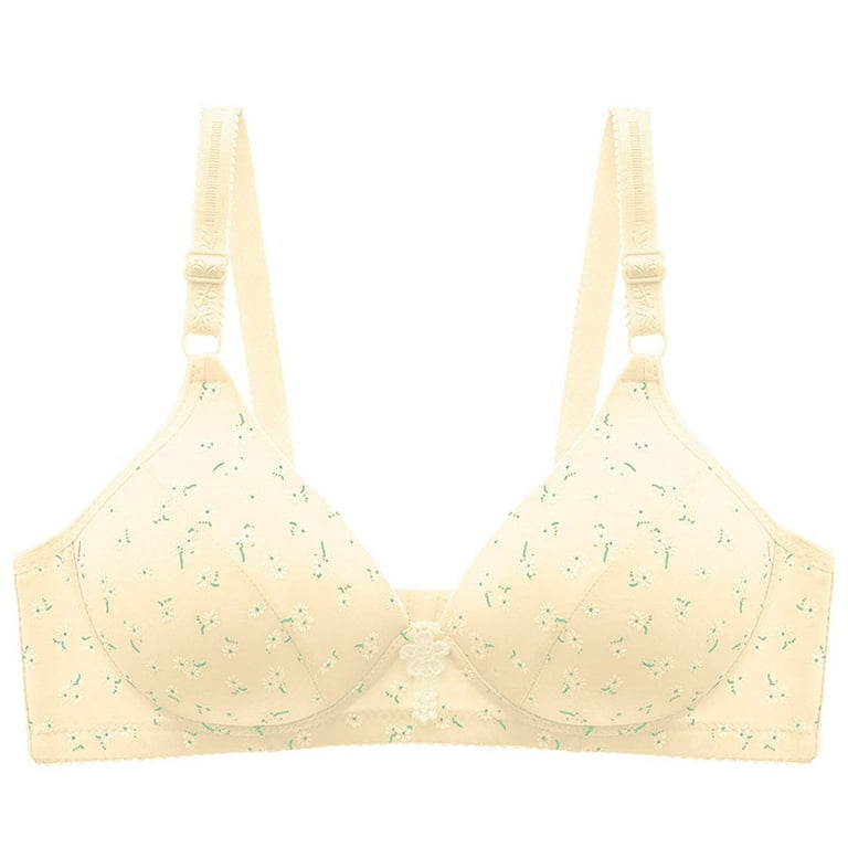 Lopecy-Sta Women's Broken Flowers Sexy Comfortable Breathable Anti-exhaust  Printing Non-Wired Bra Lace Bralettes for Women Sales Clearance Bralettes