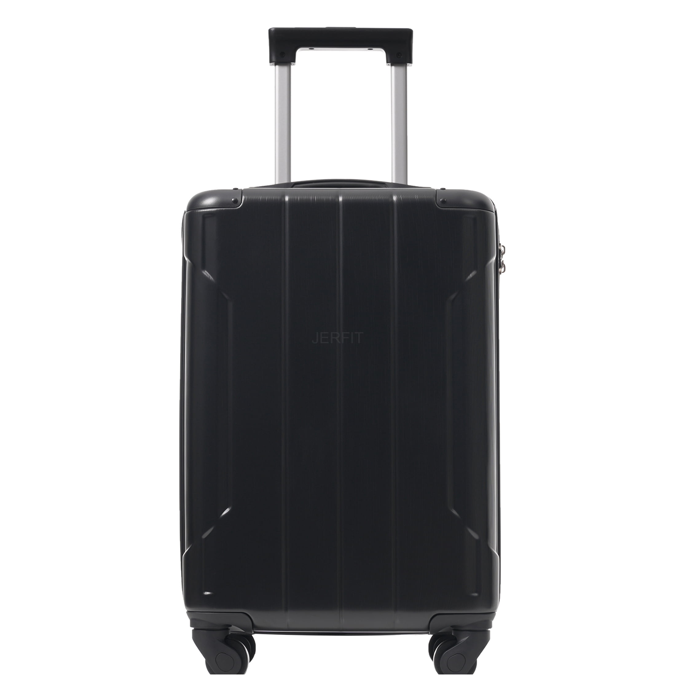 JERFIT 20-Inch Carry On Luggage with TSA Lock, Hardshell ABS Spinner Suitcase, Lightweight Check-In Approved Underseat Travel Bag, Includes Packing Cubes, Black