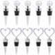 thumbnail image 1 of 10 tapones de vino de acero inoxidable, tapón de botella de bebidas para colección de vino, vino tinto, champán, cerveza, protector de sello (5 en forma de corazón + 5 en forma de bola) Rojo Verde, 1 of 5