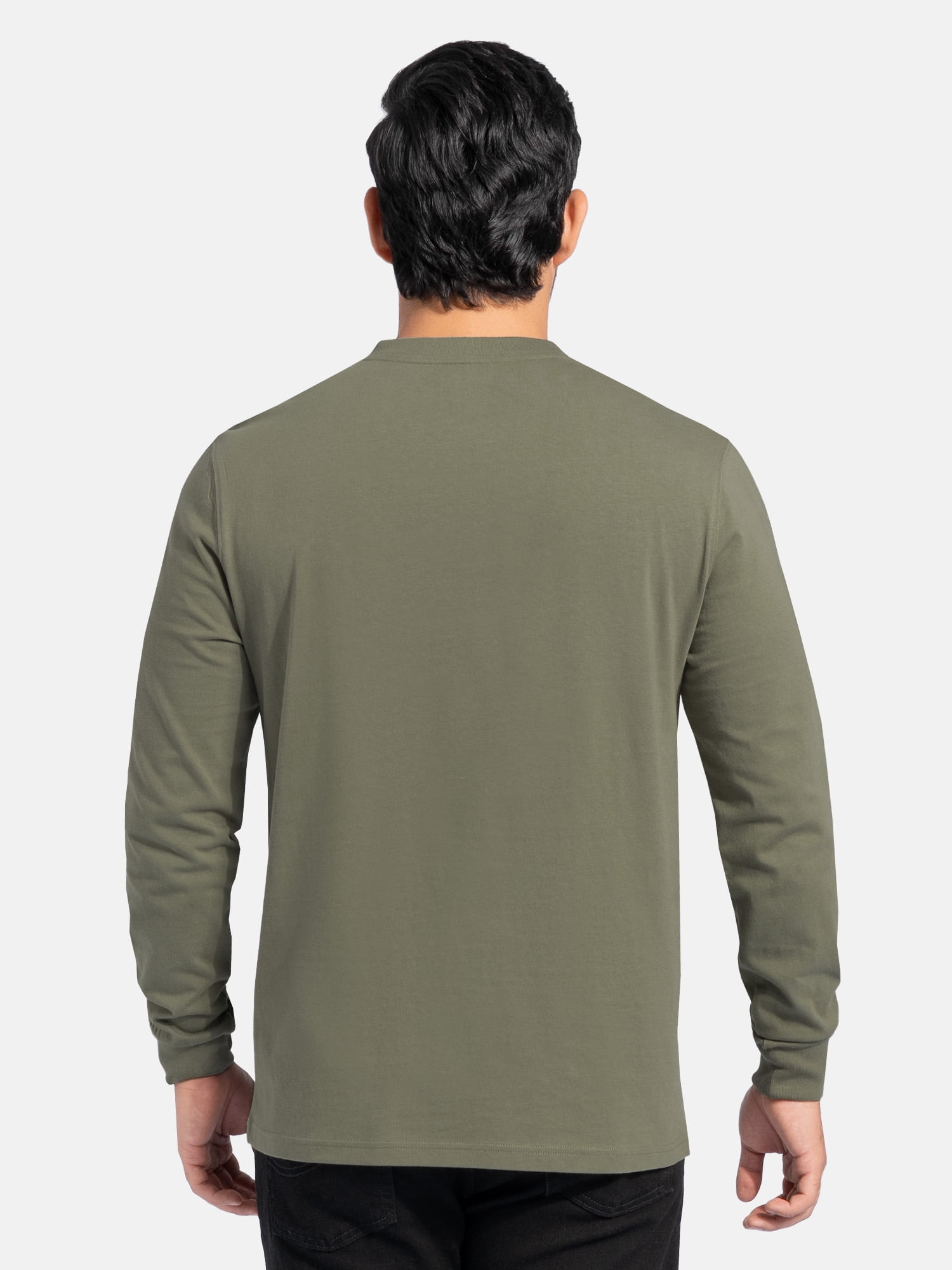 Wrangler Workwear Men's Heavyweight Long Sleeve Henley Pen Pocket Shirt, Size S-3XL