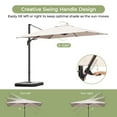 thumbnail image 4 of Vitarpatio 10x10ft Outdoor Patio Umbrella, Large Square Cantilever Umbrella Aluminum Offset Umbrella with Swivel Handle Tilt, 360 Degree Rotation and Crank, Champagne, 4 of 9