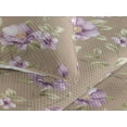 thumbnail image 3 of Ambesonne Flowers Vintage Quilted Bedspread Set 3 Pcs, Cottagecore Floral, King, Lavender Warm Taupe, 3 of 4