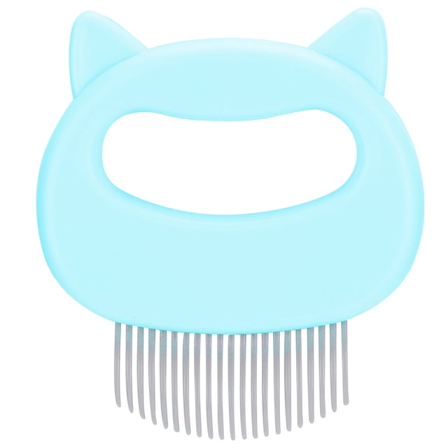 Cepillo para gatos, quita pelos sueltos, herramienta de aseo para mascotas, forma de concha, peine para pelo largo y corto, color verde