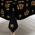 thumbnail image 3 of Black VIP Tablecloth Gold Crown Stars Table Cloth Modern Luxury Table Cover for Business Campaign Dinning Kitchen Party Birthday Decoration, Rectangle 54 x 72 Inch, 3 of 4