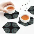 thumbnail image 6 of Bingfone Vintage Mandala Leather Drinks Coasters with Set of 6,Suitable for Home Kitchen,Coffee Cup Coasters Home Gift, 6 of 7