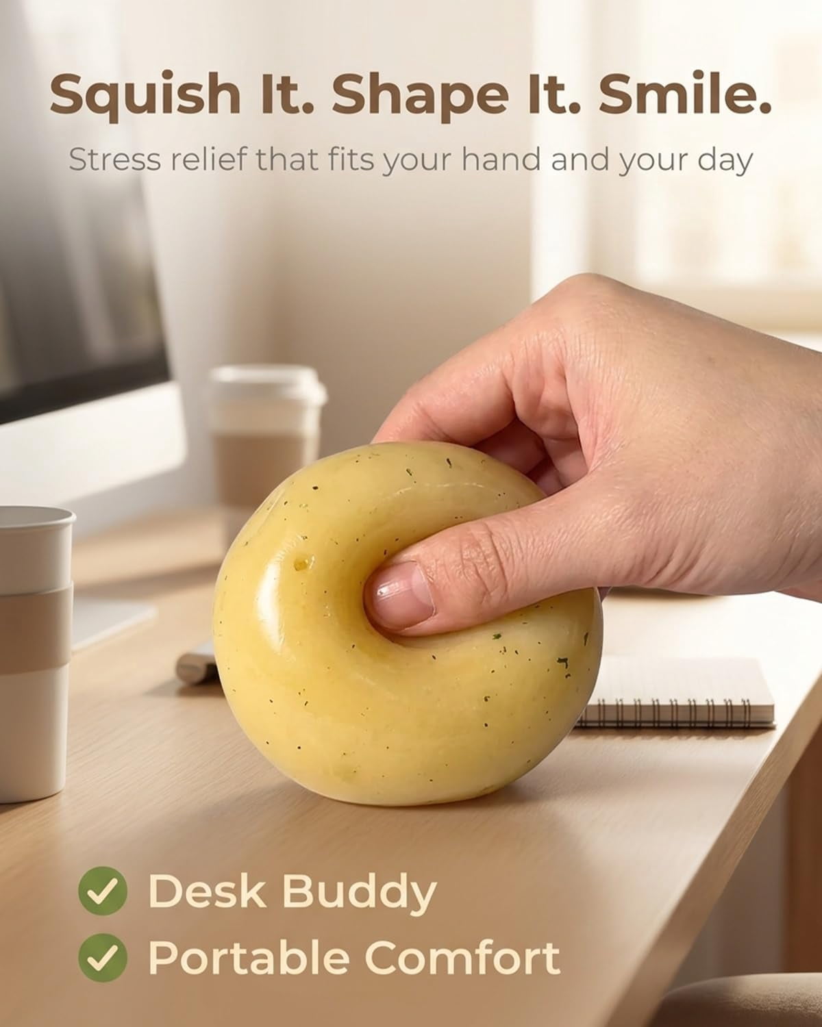 2026 Upgraded Squishy Potato Stress Ball, Non-Rebound Squeeze Toy for Adults Party Favors (1Pcs)
