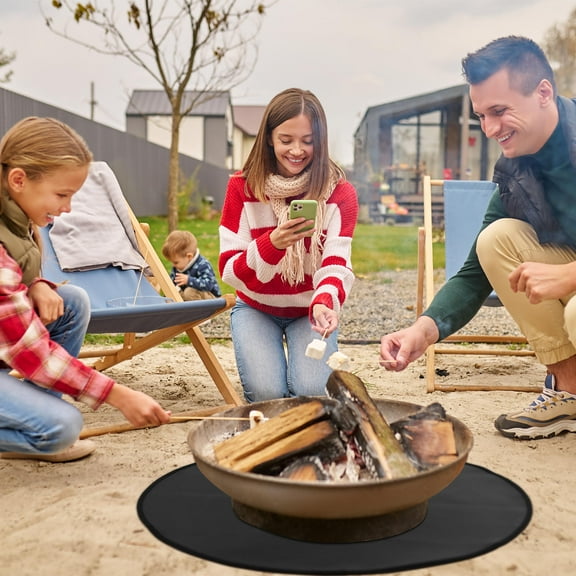 ELAYARD Black Fiberglass BBQ Mat for Fire Pit , 1 Piece Cloth