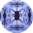 thumbnail image 1 of Ahgly Company Indoor Round Southwestern Blue Country Area Rugs, 5' Round, 1 of 4