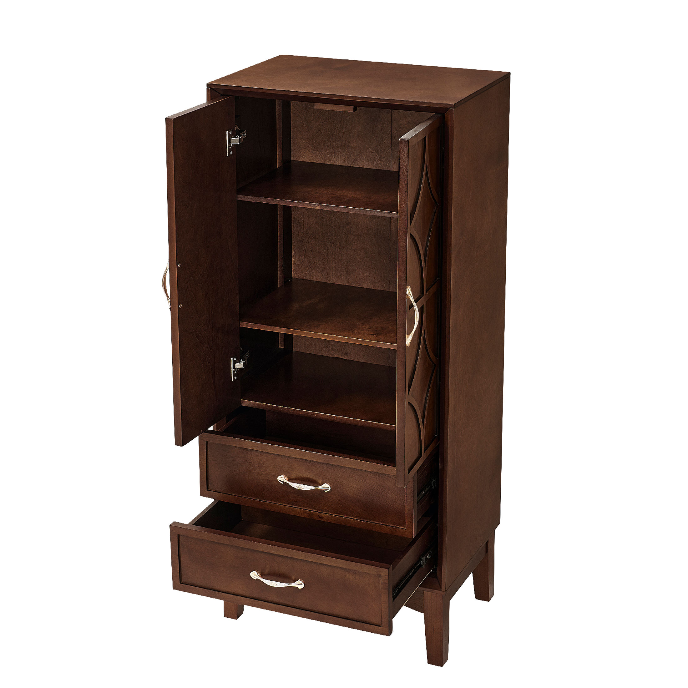 GDF Studio 53.5" Kitchen Pantry Storage Cabinet with Doors, Drawers and Adjustable Shelves, Walnut