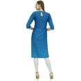 thumbnail image 4 of Bimba Kurta Indian Women's Digital Printed Designer Ethnic Kurti Blue Dress-4, 4 of 5
