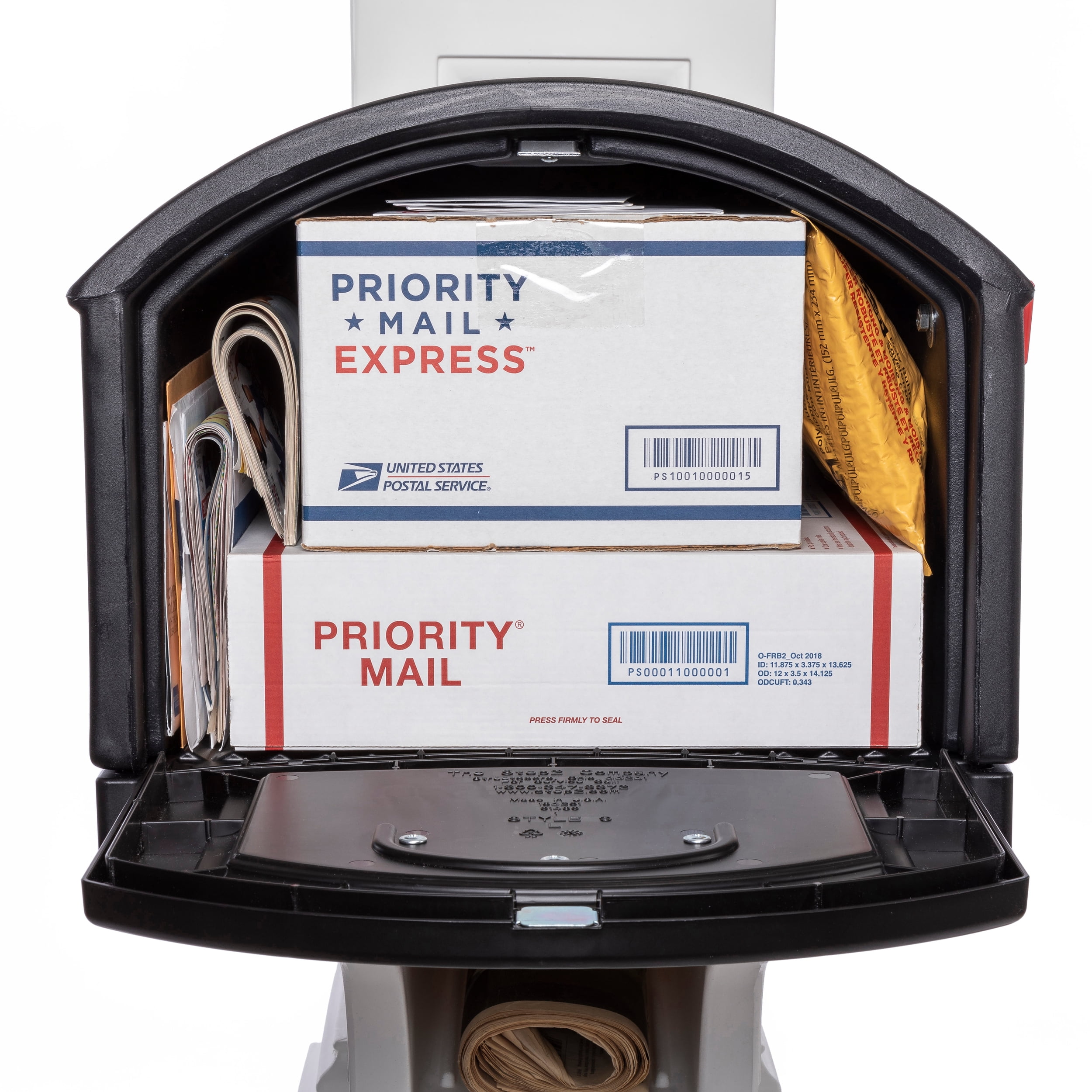 Step2 Classic Black Town-to-Town XL Post-Mount Mailbox