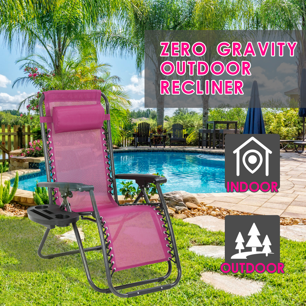 Zero Gravity Chair Patio Chairs Set of 2 Lawn Chair Outdoor Chair Anti Recliner Chair Deck Chairs Folding Lounge Chair Camping Chairs Beach Chairs Pool Chair，Red - image 2 of 7