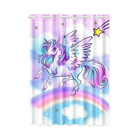 Yusdecor Unicorn Blackout Window Curtain Drapes Bedroom Living Room Kitchen Curtains 52x84 Inch Walmart Canada