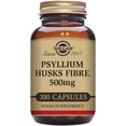 thumbnail image 1 of Solgar | Fibra de cáscara de psyllium, 1000 mg, 200 cápsulas vegetales (500 mg por cápsula), 1 of 3