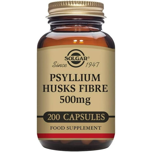 Solgar | Fibra de cáscara de psyllium, 1000 mg, 200 cápsulas vegetales (500 mg por cápsula)