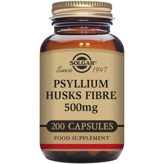 Solgar | Fibra de cáscara de psyllium, 1000 mg, 200 cápsulas vegetales (500 mg por cápsula)
