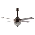 thumbnail image 4 of SAFAVIEH Ceiling Light Fan Crista 3Lt 48" Ceiling Fan Oil Rub Bronze / Clear, 4 of 7