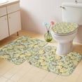 thumbnail image 2 of Yellow Rose Bath Mat 3 Piece Bathroom Rug Set, Farmhouse Romantic Botanical Floral Flowers Non Slip Bath Rug Contour Mat and Toilet Lid Cover, Absorbent Shower Mats Soft Bath Rugs and Mats Sets, 2 of 8
