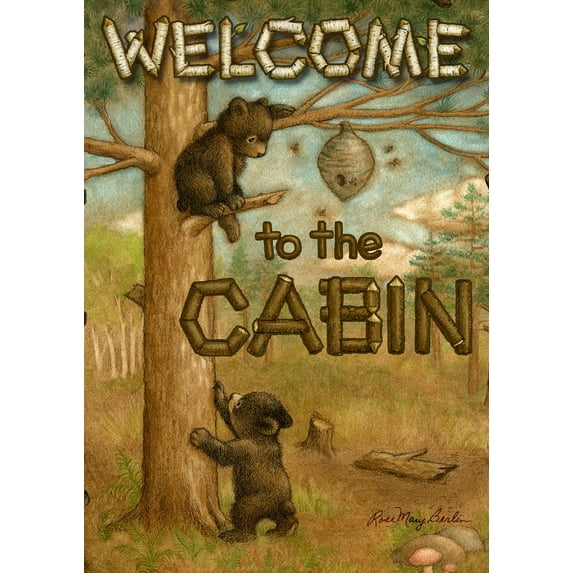 Toland Home Garden Cub Cabin House Flag