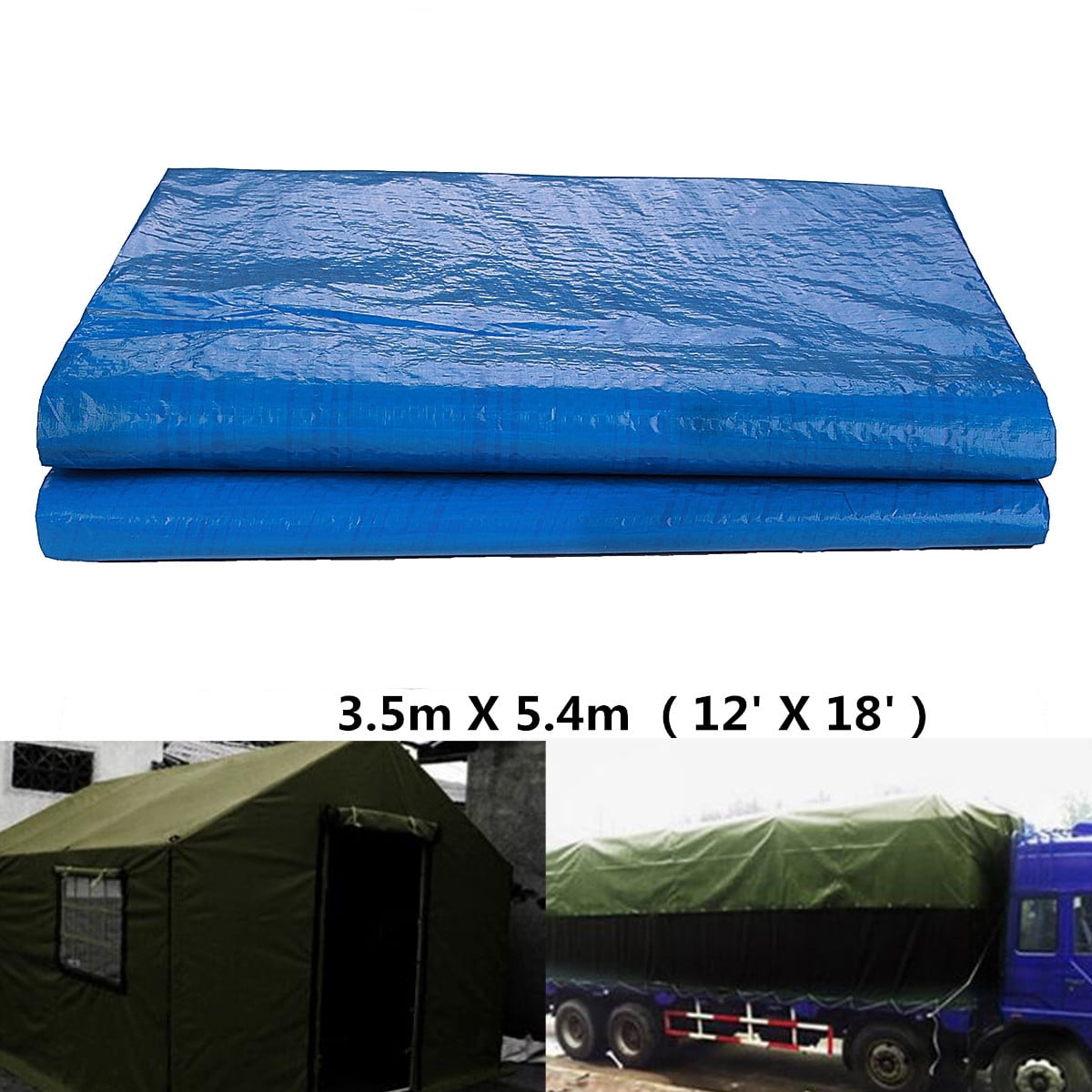 Vehicle 4m x 6m Outdoor Tarpaulin Sheet Cover Waterproof Heavy Duty Camping