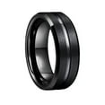thumbnail image 3 of 8mm Stainless Steel Ring Men's Band Silver/Black Matte Finished Ring Size 7-13, 3 of 7