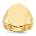 thumbnail image 1 of Solid 14k Yellow Gold 21.0x16mm Closed Back Men's Engravable Monogram Signet Ring Band Size 12, 1 of 6