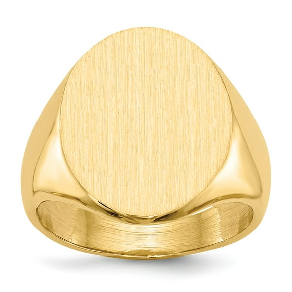 14K Yellow Gold Ring Band Signet 21.0x16.0mm Closed Back Men's