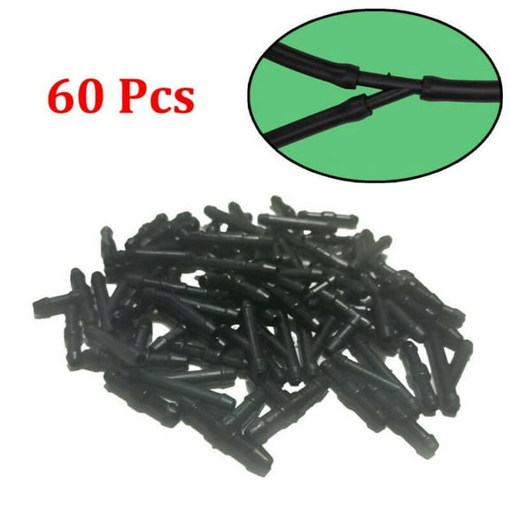 Splitter Hose Connector T/Y/I Type Tube Water Windshield 60Pcs Adapter Black Fittings Joiner Pipe Plastic Pump