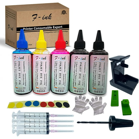 F-ink 500ml Ink Refill Kits Compatible with Hp Inkjet 67 and 67XL Ink Cartridges,Work with Envy Pro 6452 6455 6458 Envy