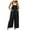 Black, variant on Women Baggy Overalls Formal Sleeveless iStrap Baggy Long Pants One Piece Jumpsuits Going Out Beach Summer Rompers M