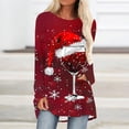 thumbnail image 2 of YUGYXL Womens Fall Fashion Long Sleeve Christmas Pullover Tunic Tops Crewneck Sweatshirt Xmas Printed Holiday Oversized Long Shirts Red XXXL, 2 of 5