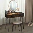 thumbnail image 2 of Costway Vanity Makeup Dressing Table W/ 3 Lighting Modes Mirror Touch Switch Rustic, 2 of 10