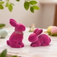 thumbnail image 3 of POKPTHF 2Pcs Easter Ornaments Flocked Bunny Cute Short Pile Figure Rabbit Statue Decoration Adorable Home Decorations for Springtime Celebrations and Gift Giving, 3 of 6