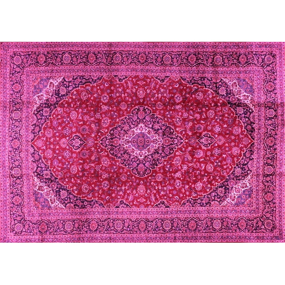 Ahgly Company Indoor Rectangle Medallion Pink Traditional Area Rugs, 3' x 5'