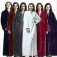thumbnail image 1 of Womens Fleece Robe Plush Long Zip Front Bathrobe, 1 of 4