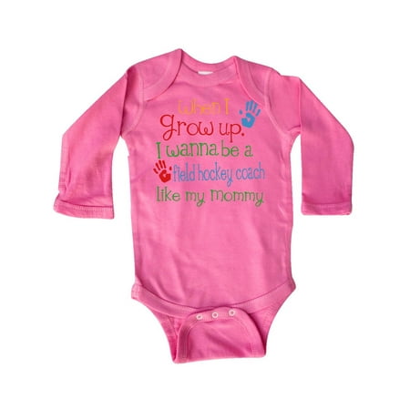 

Inktastic Field hockey coach Like Mommy Gift Baby Boy or Baby Girl Long Sleeve Bodysuit