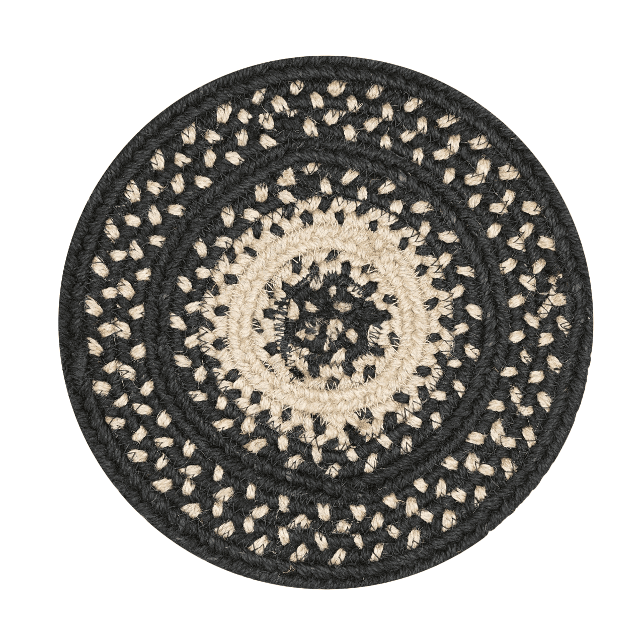 Manchester 8" Round Black Jute Placemat (Set of 3) Farmhouse Table