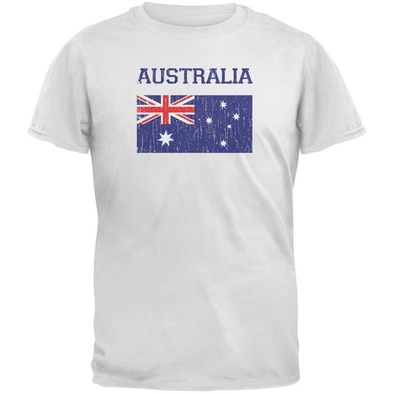 World Cup Distressed Flag Australia White Youth T-Shirt - Youth X-Large