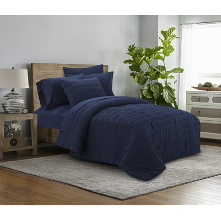 - Mainstays Seersucker Bed in a Bag Complete Bedding Set