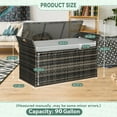 thumbnail image 4 of SOLAURA 90 Gallon Patio Wicker Storage Bench w/Cushion, Outdoor Rattan Deck Storage Box w/Handles & Hydraulics, Gray, 4 of 8