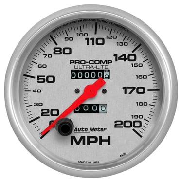 Auto Meter Sport-Comp 120 MPH Mechanical Speedometer – 3-3/8 Inch In-Dash Gauge With Resettable Trip Odometer