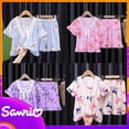 thumbnail image 2 of Conjunto de pijama de manga corta con lazo para niños, ropa de casa de dibujos animados, My Melody, Cinnamoroll, serie Sanrios, verano, dos piezas, regalos, 2 of 4