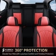thumbnail image 3 of FLORICH Car Seat Covers Front Pair, Universal Leather Seat Covers Full Coverage, Waterproof for Most Car Truck SUV, Black & Red, 3 of 9