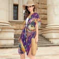 thumbnail image 4 of BZSMCE Women Creatively Cosmic Companion Print Beach Cover-ups Size:S-2XL, 4 of 7