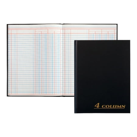 Adams® 4-Column Account Book, 9 1/4" x 7", Black